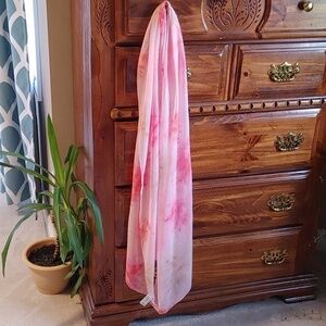 💚CALVIN KLEIN Large  Pink and Green Lightweight Scarf